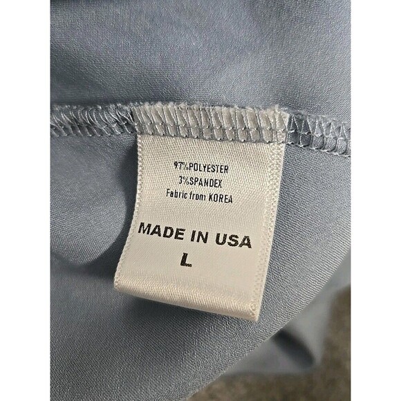 Renee C Satin Pull On Wide-Leg Pants Light Blue Women’s Size L Made In USA - Picture 5 of 7